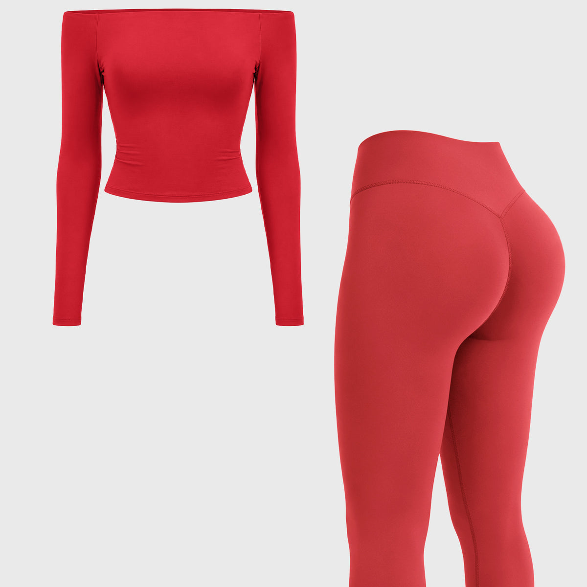 Yeoreo Ease Y2K Off-Shoulder Capri Leggings Set