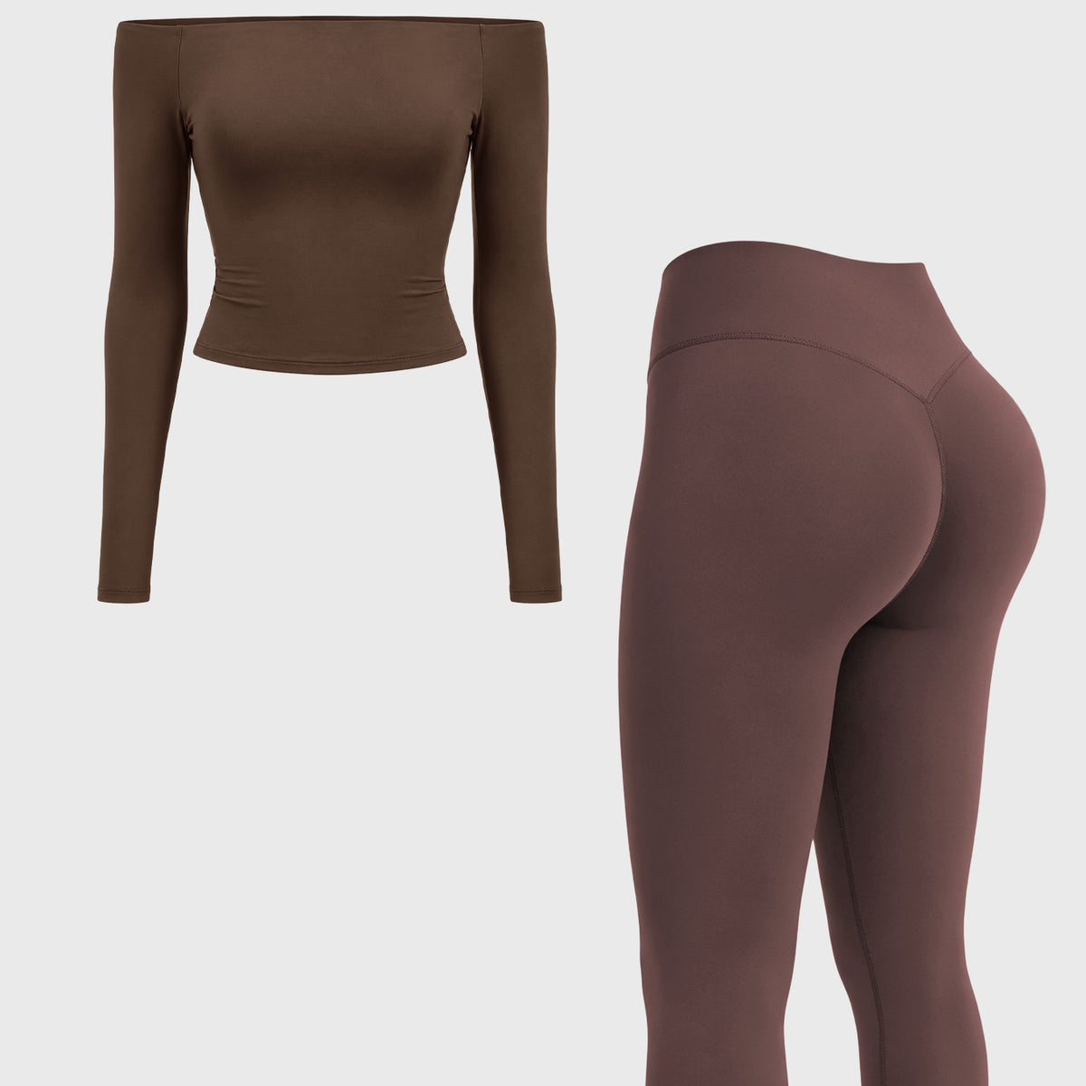 Yeoreo Ease Y2K Off-Shoulder Capri Leggings Set