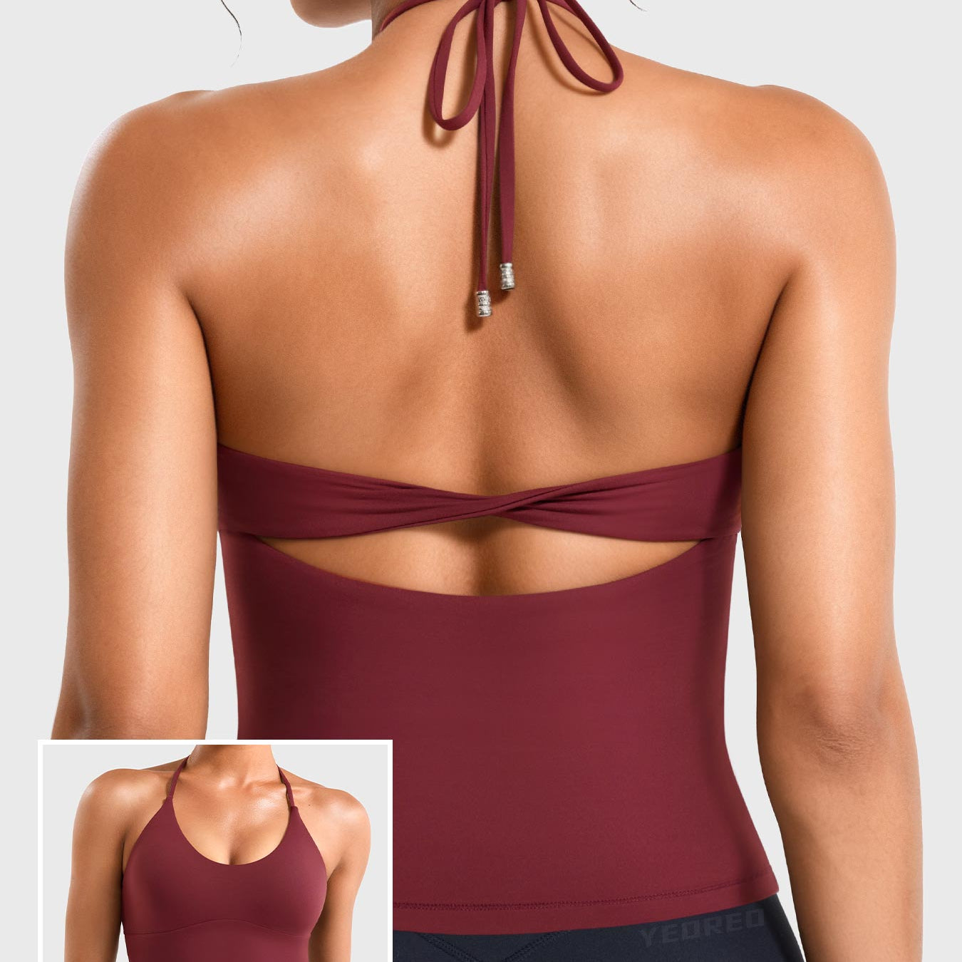 Yeoreo Vtina Halter Twist Back Tank