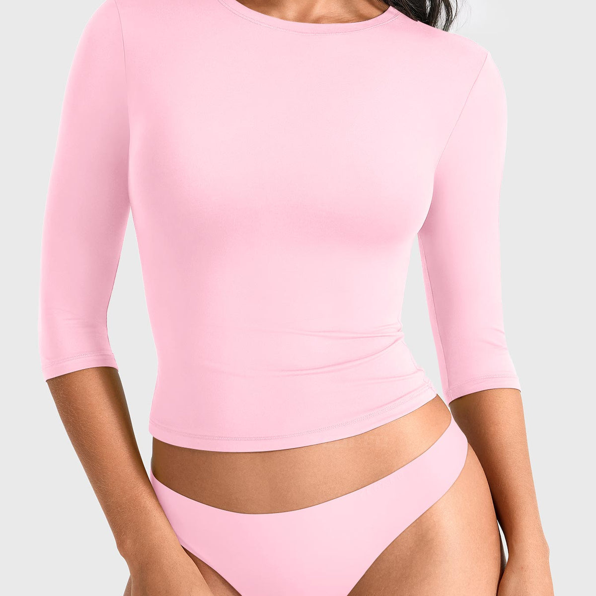 Yeoreo Ease Crew Neck 3/4 Sleeve Top