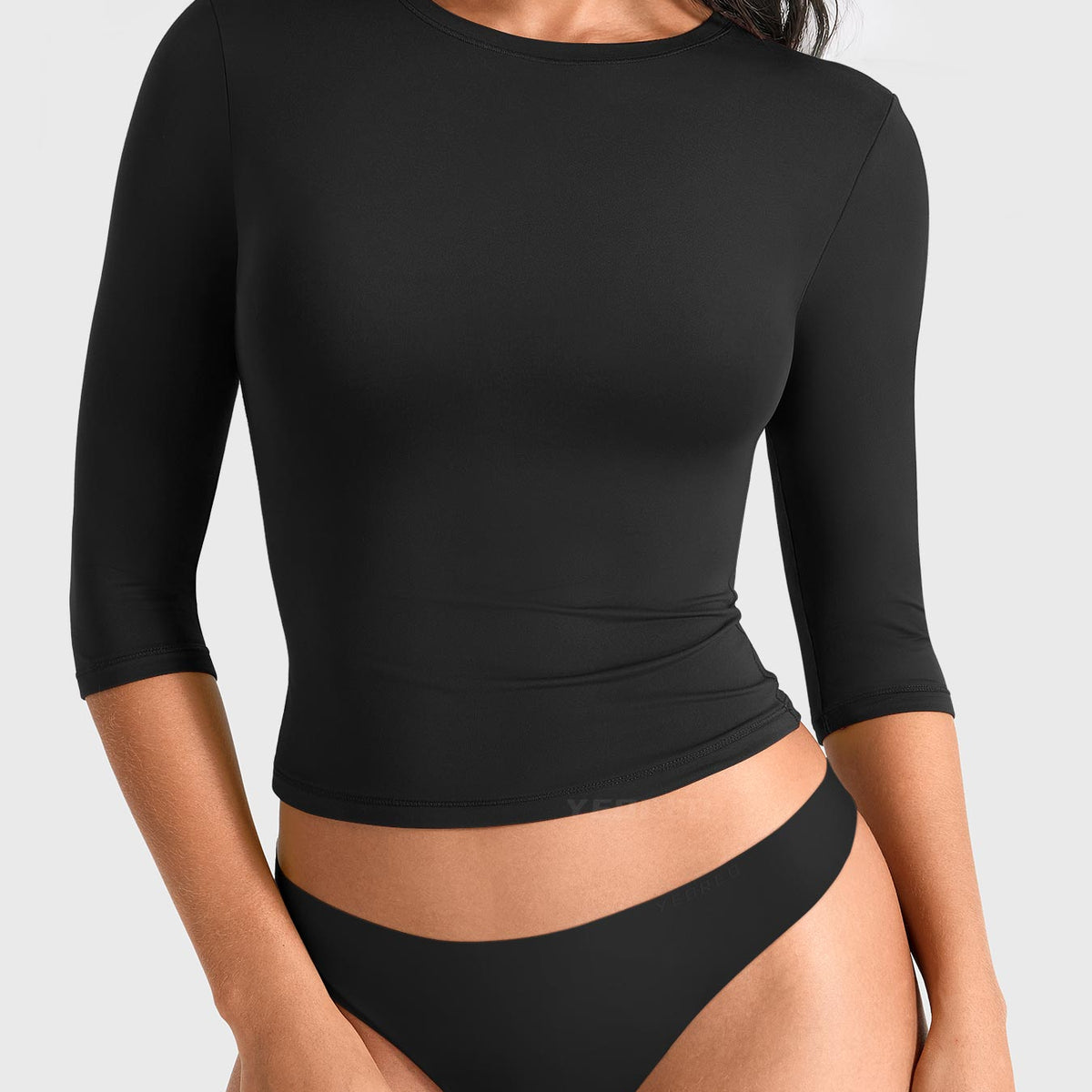 Yeoreo Ease Crew Neck 3/4 Sleeve Top