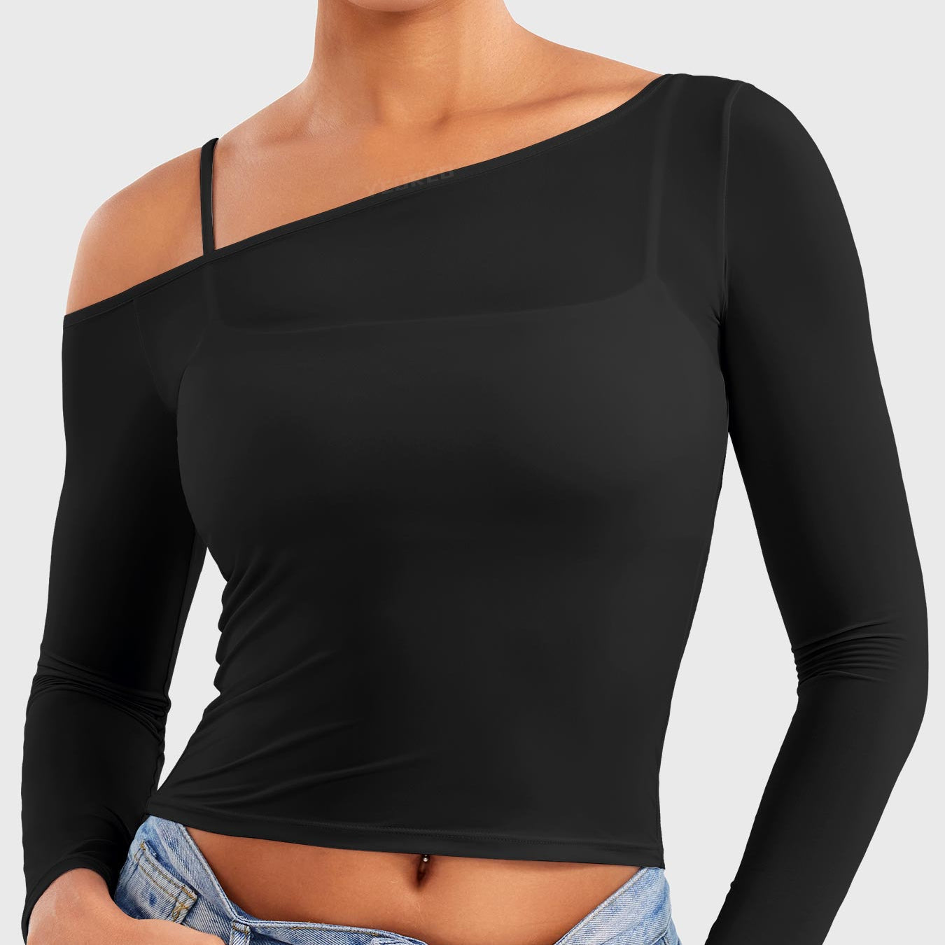 Yeoreo Fairen One Shoulder Sheer Top