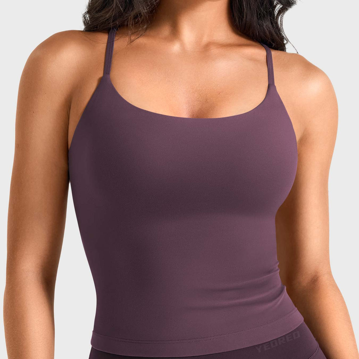 YEOREO CoreFlex Square Neck Built-In Bra Tank