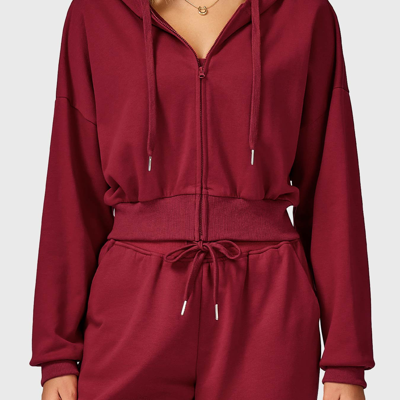 Yeoreo Sabrina Cropped Zip Hoodies