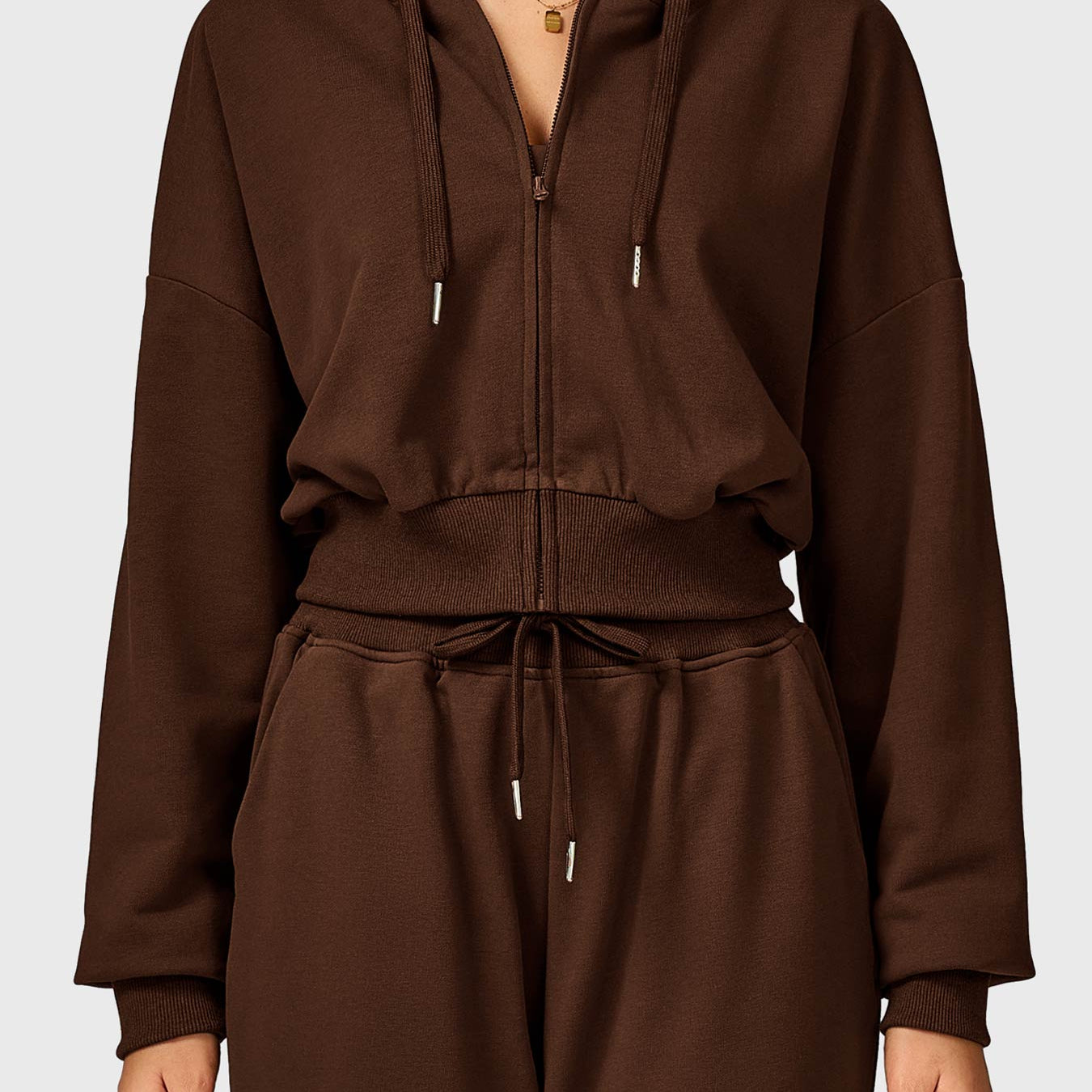 Yeoreo Sabrina Cropped Zip Hoodies