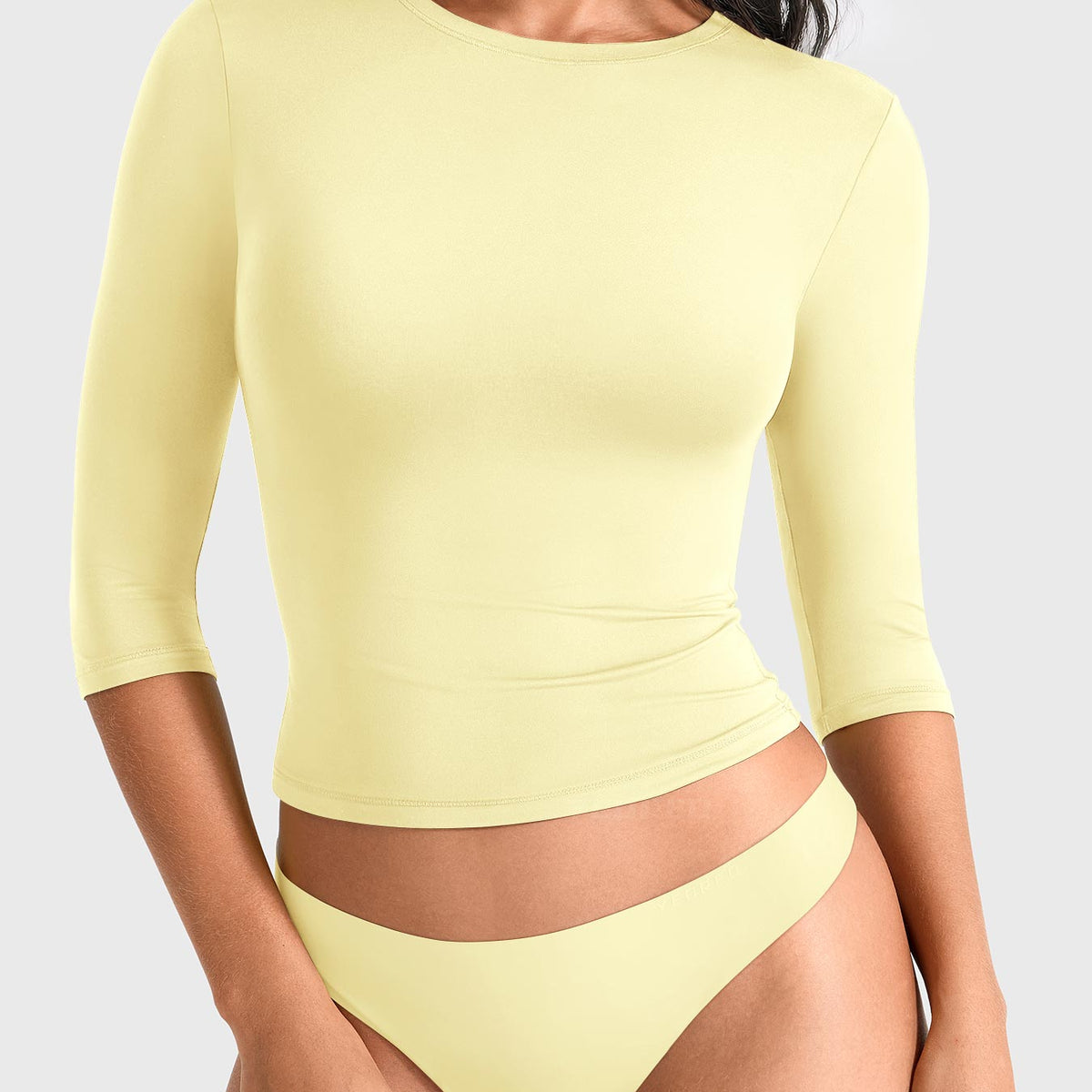 Yeoreo Ease Crew Neck 3/4 Sleeve Top