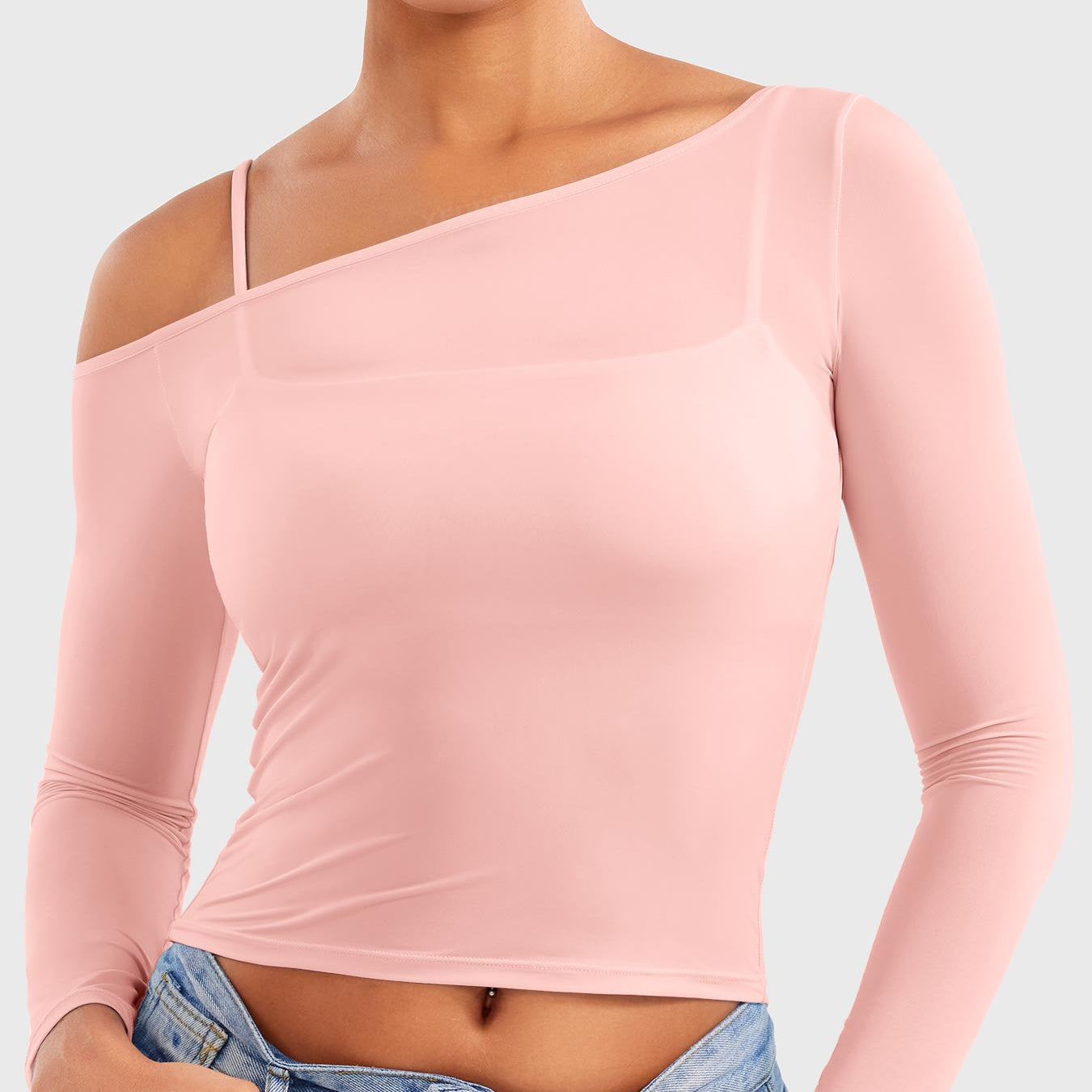 Yeoreo Fairen One Shoulder Sheer Top