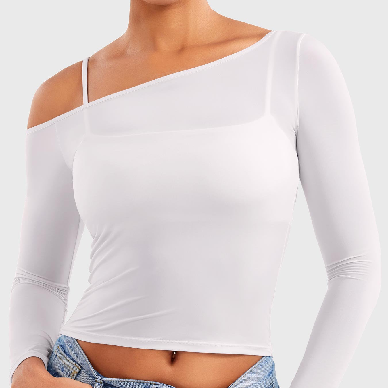 Yeoreo Fairen One Shoulder Sheer Top