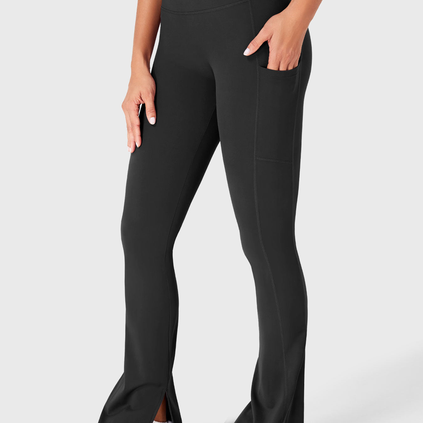 Yeoreo Anilnia Flare Split Hem Leggings with Side Pockets