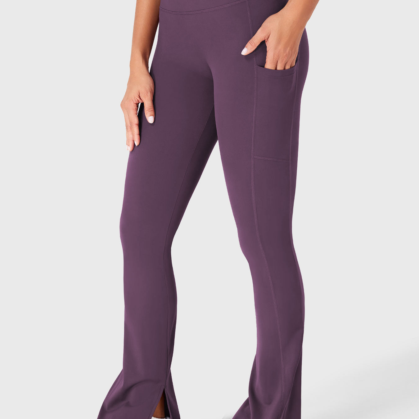 Yeoreo Anilnia Flare Split Hem Leggings with Side Pockets