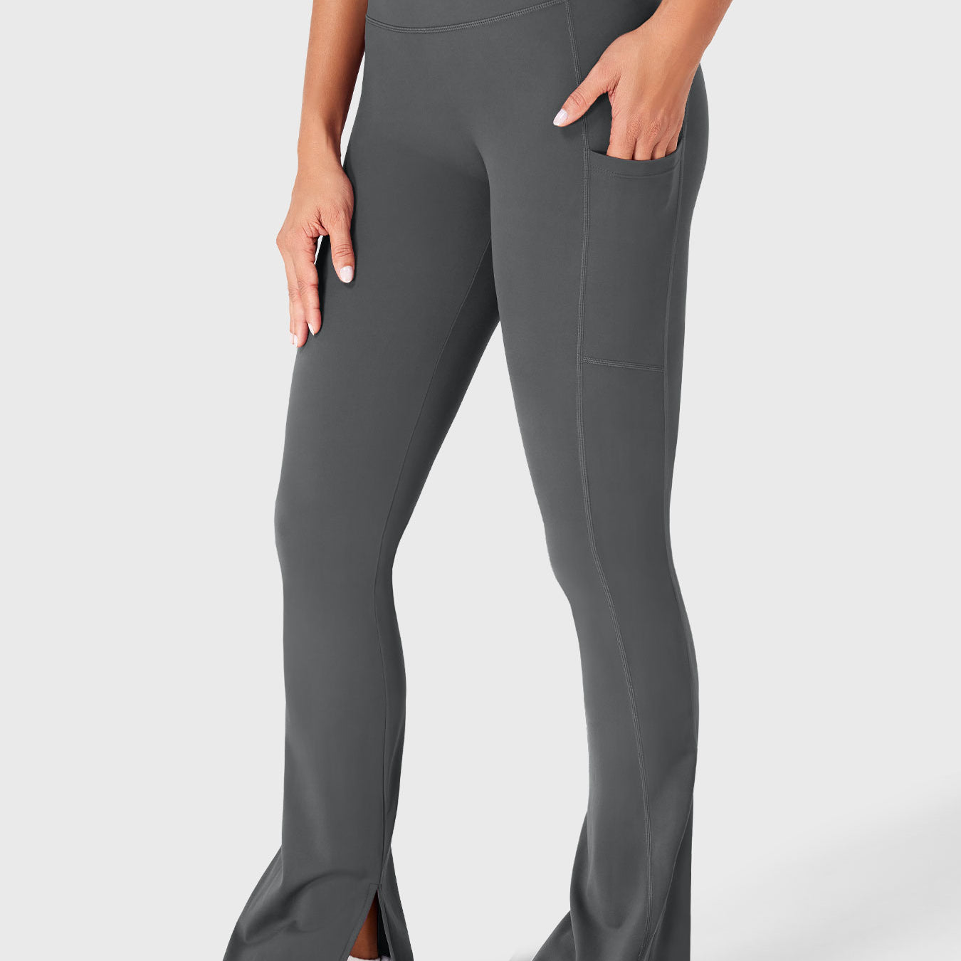 Yeoreo Anilnia Flare Split Hem Leggings with Side Pockets