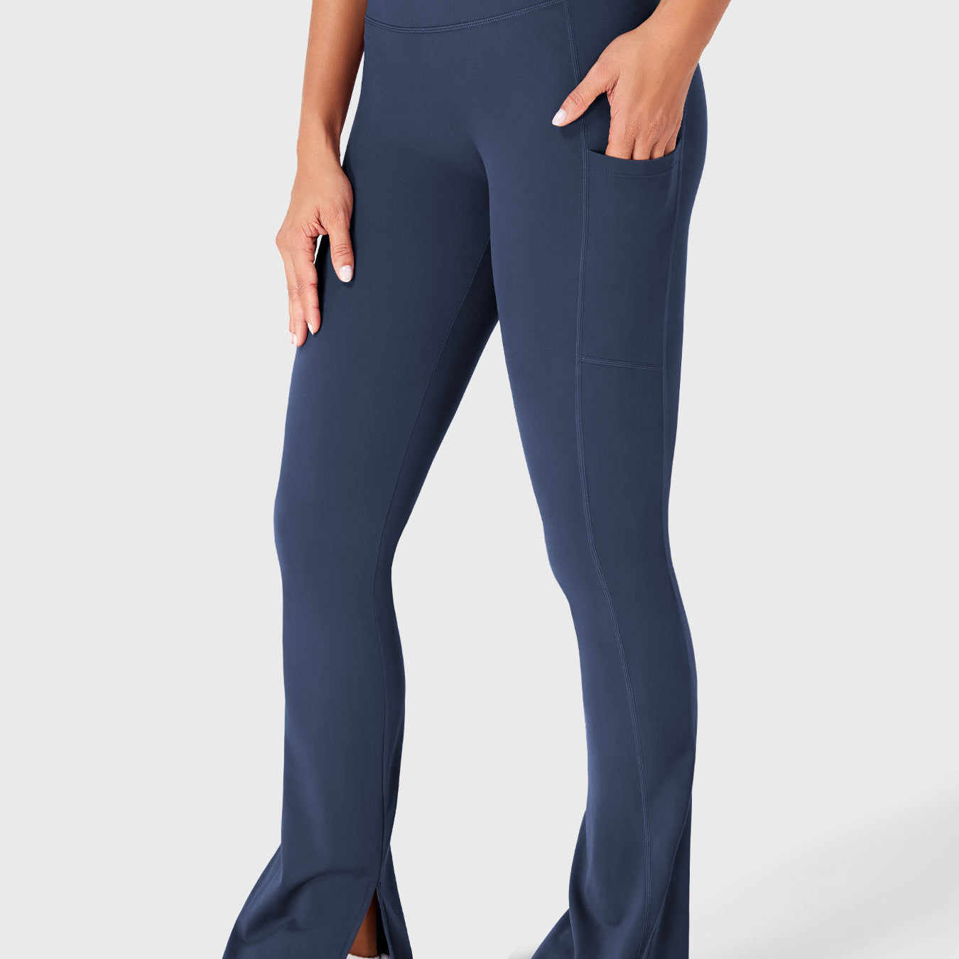 Yeoreo Anilnia Flare Split Hem Leggings with Side Pockets