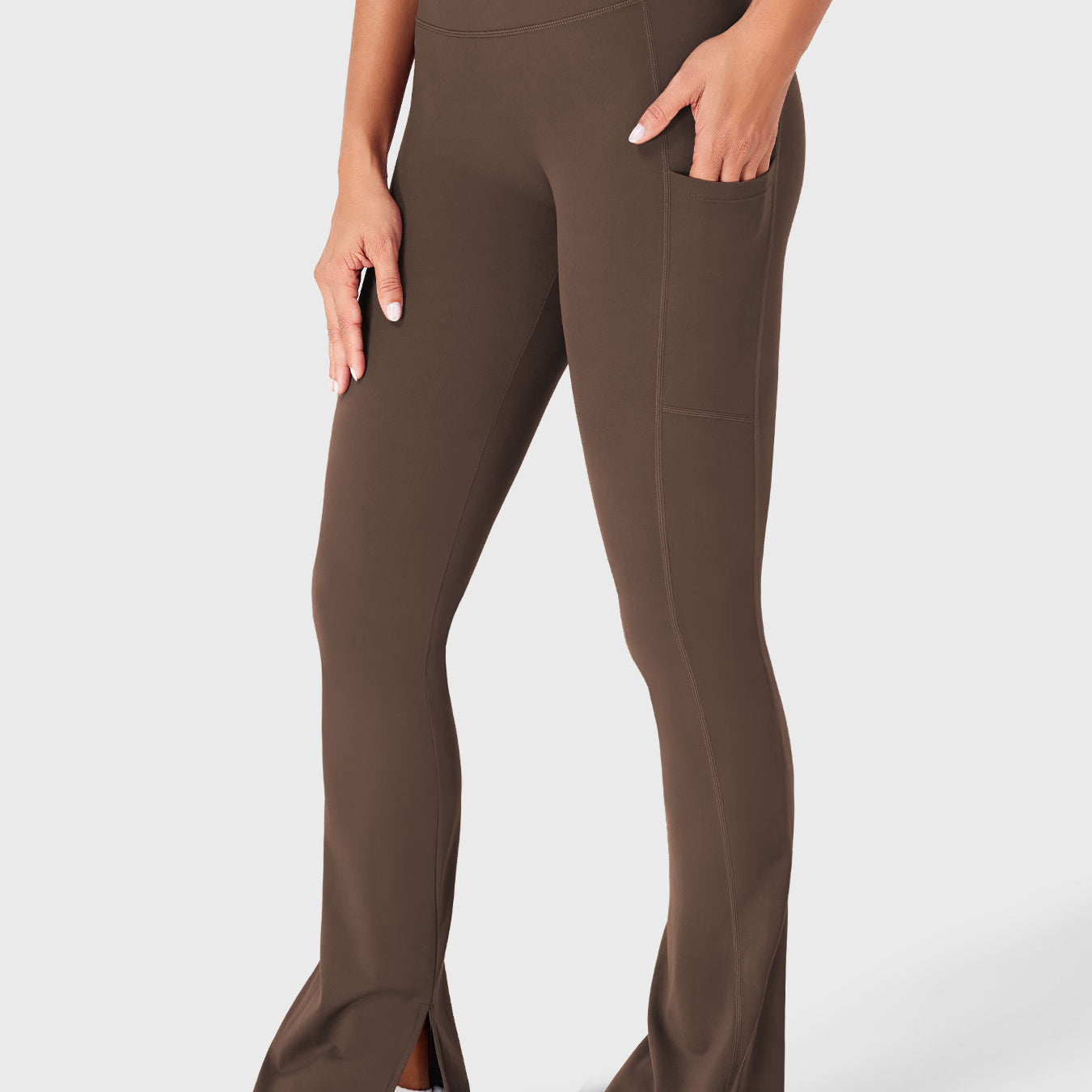 Yeoreo Anilnia Flare Split Hem Leggings with Side Pockets