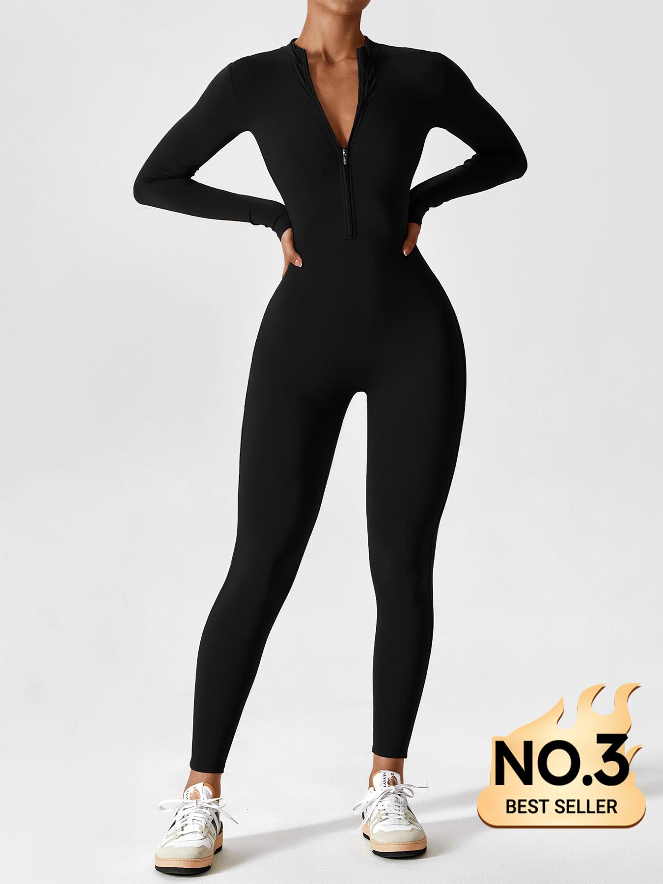 Yeoreo Long Sleeve Zipper Jumpsuit