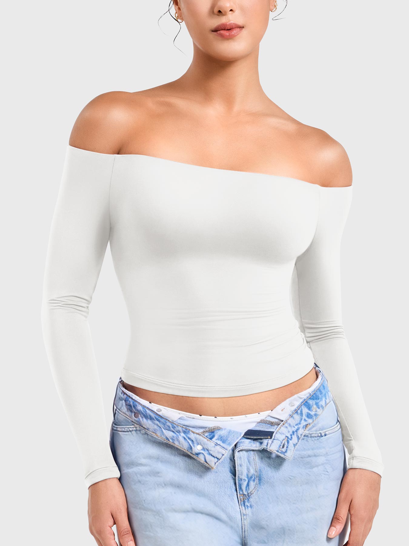 Yeoreo Ease Off Shoulder Top with Built-In Bra