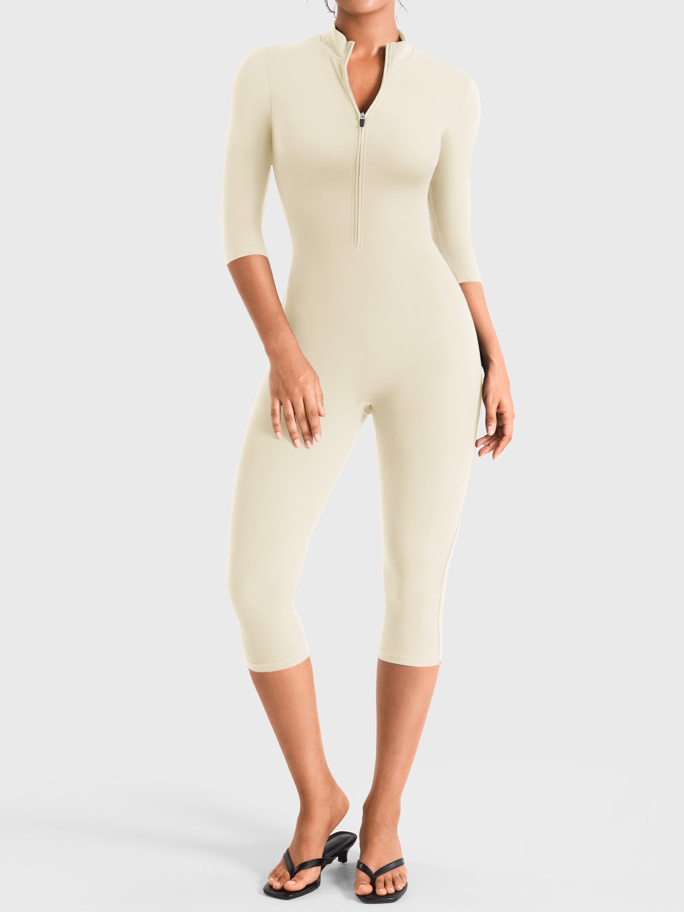 Yeoreo Taalai Half Zip Capri Jumpsuit