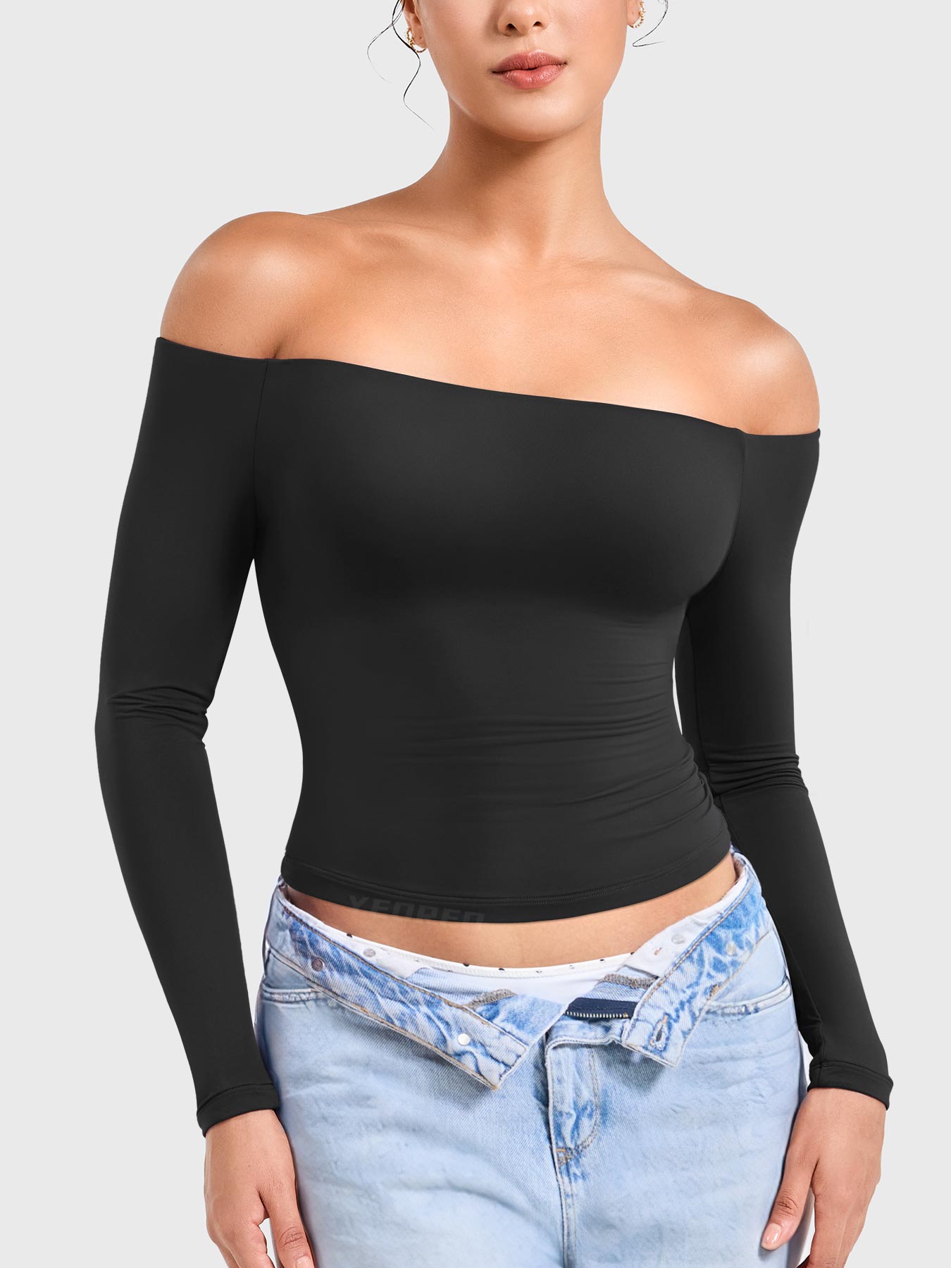 Yeoreo Ease Off Shoulder Top with Built-In Bra