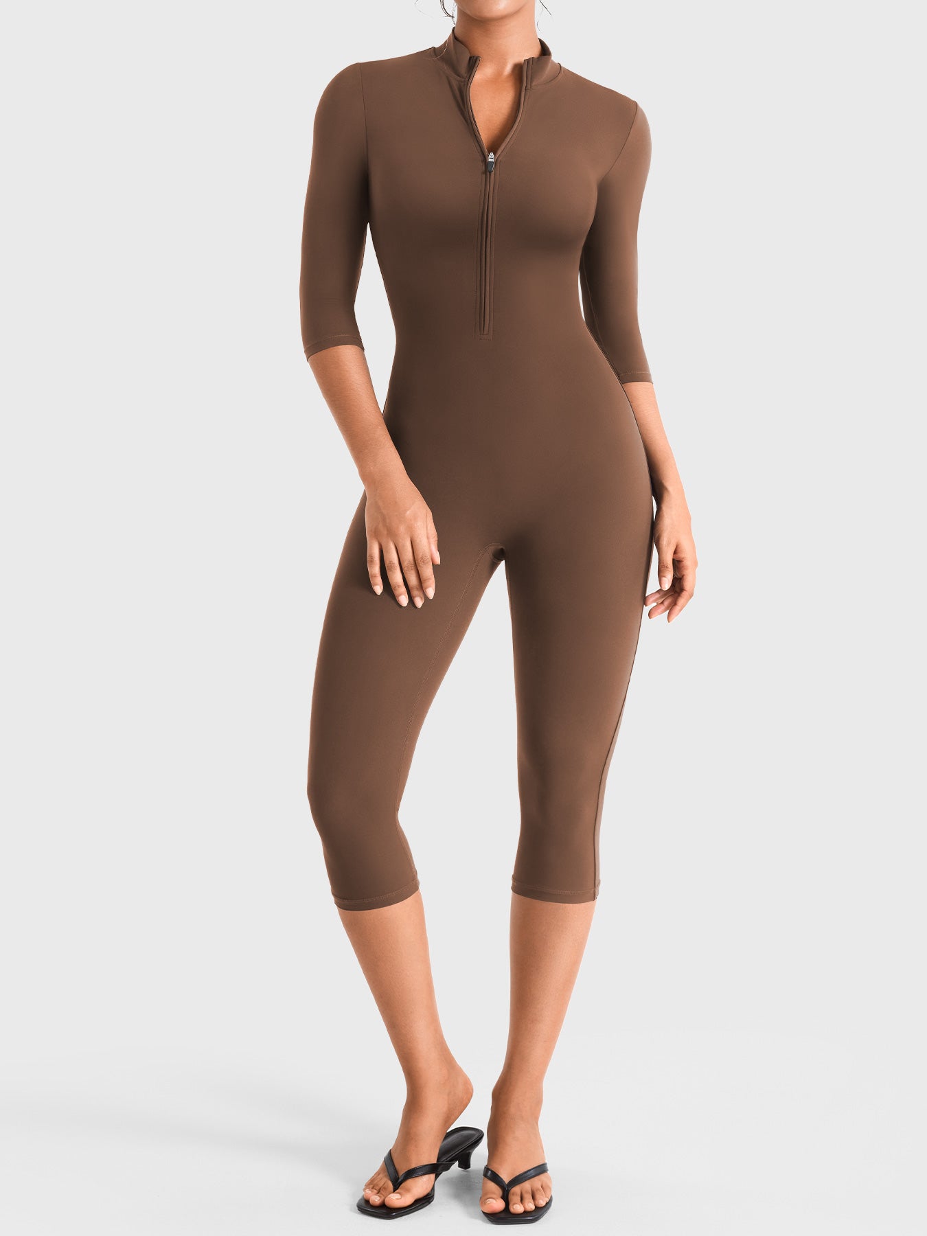 Yeoreo Taalai Half Zip Capri Jumpsuit