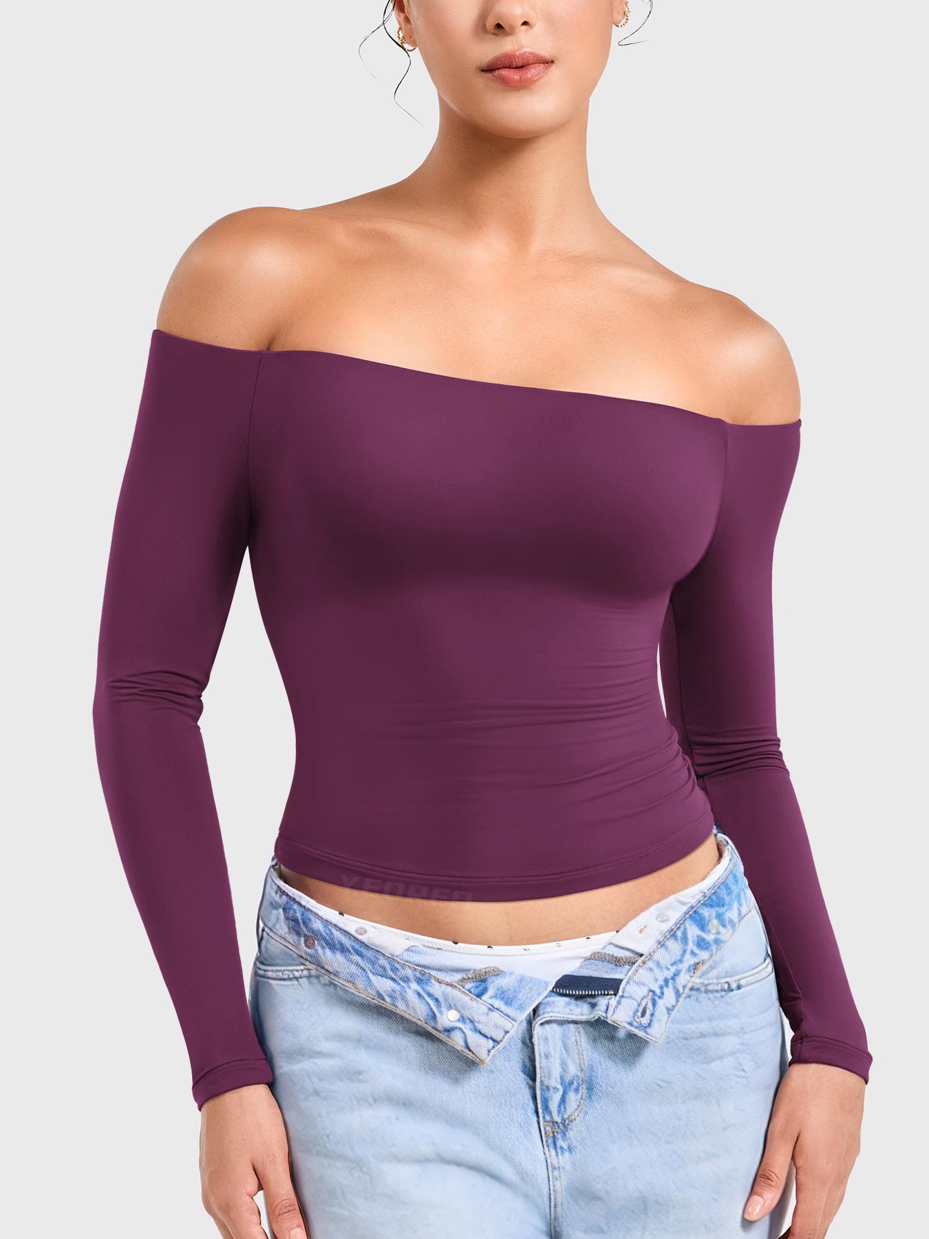 Yeoreo Ease Off Shoulder Top with Built-In Bra