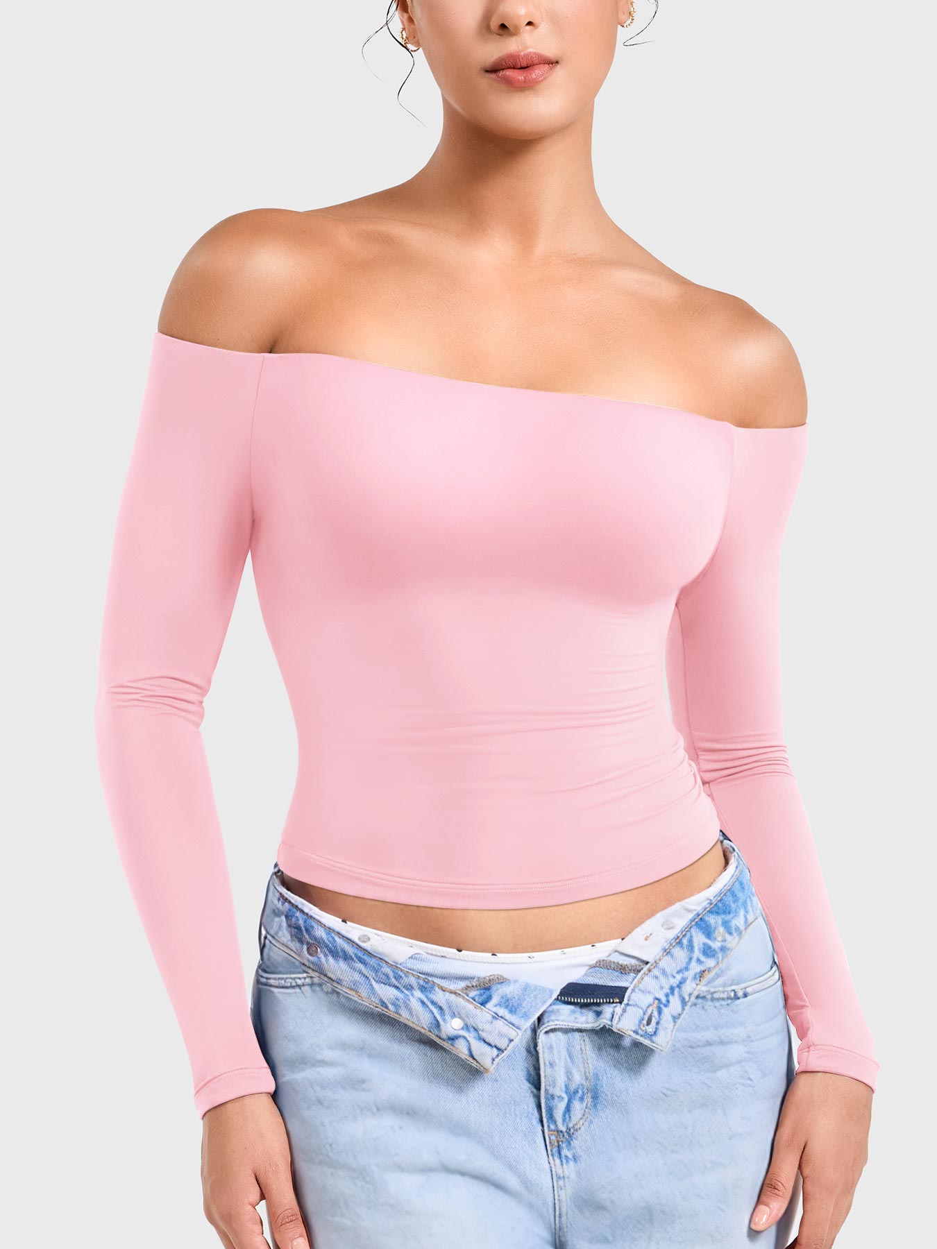Yeoreo Ease Off Shoulder Top with Built-In Bra