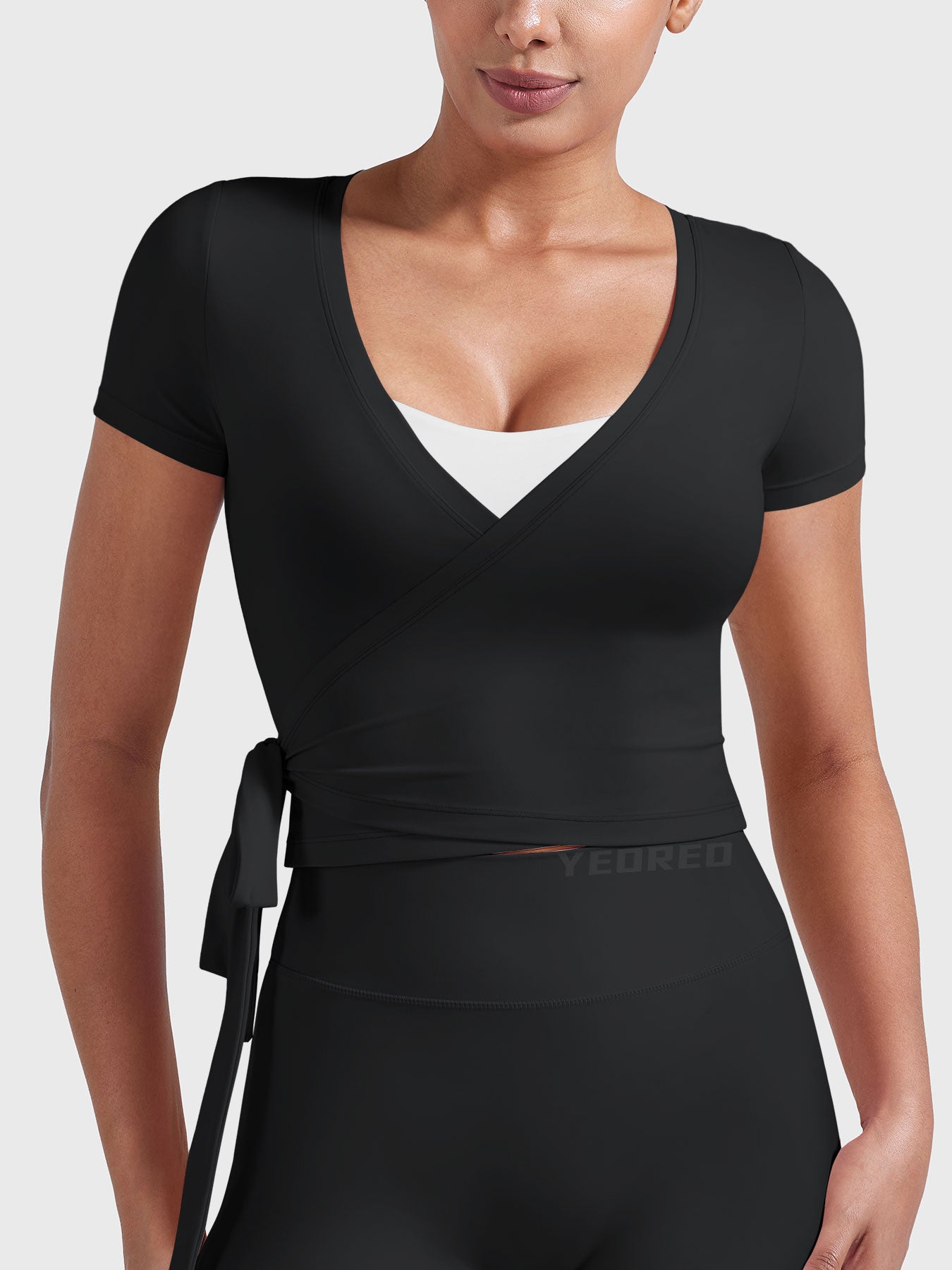 Yeoreo Denaiy Short Sleeve Ballet Wrap Top