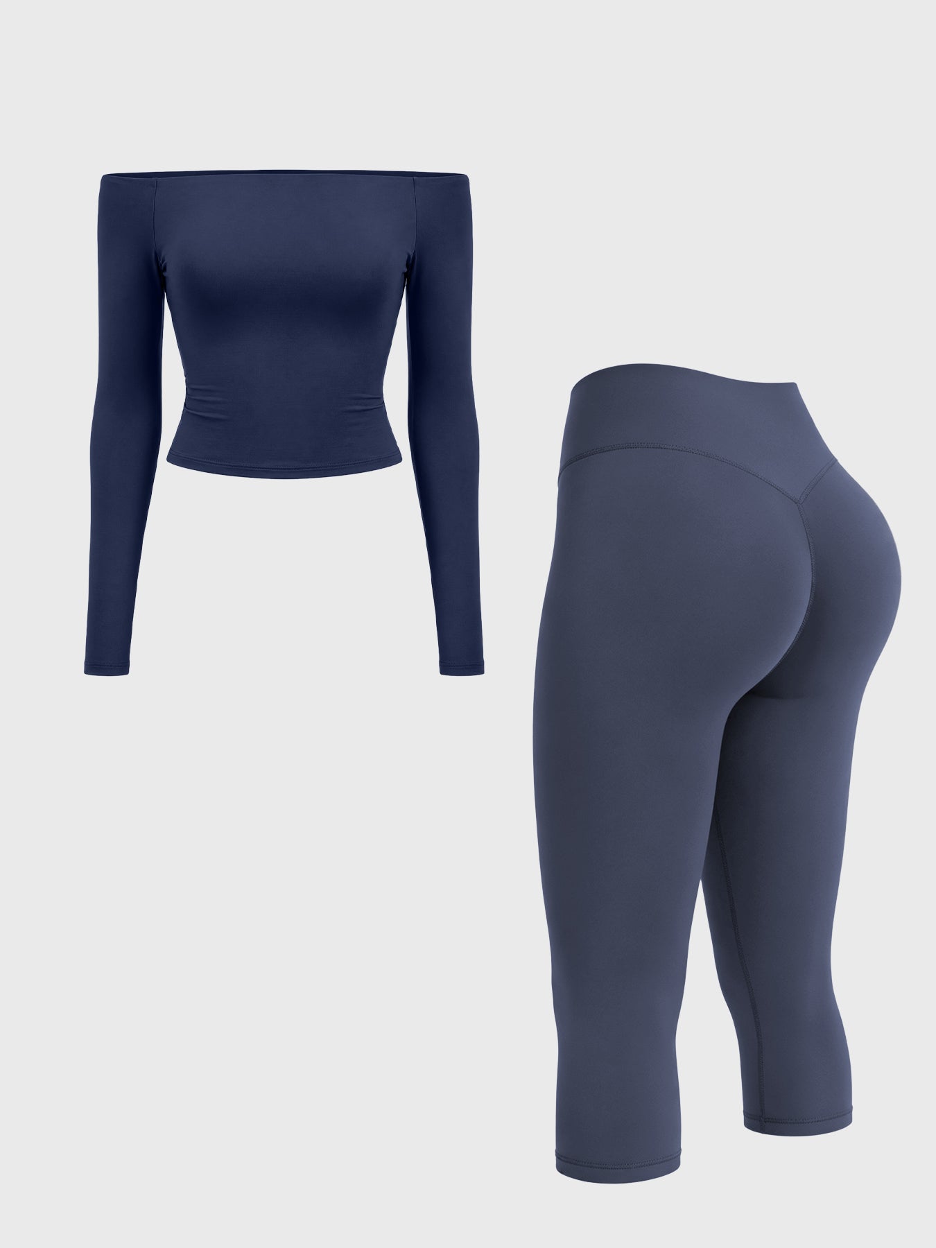 Yeoreo Ease Y2K Off-Shoulder Capri Leggings Set