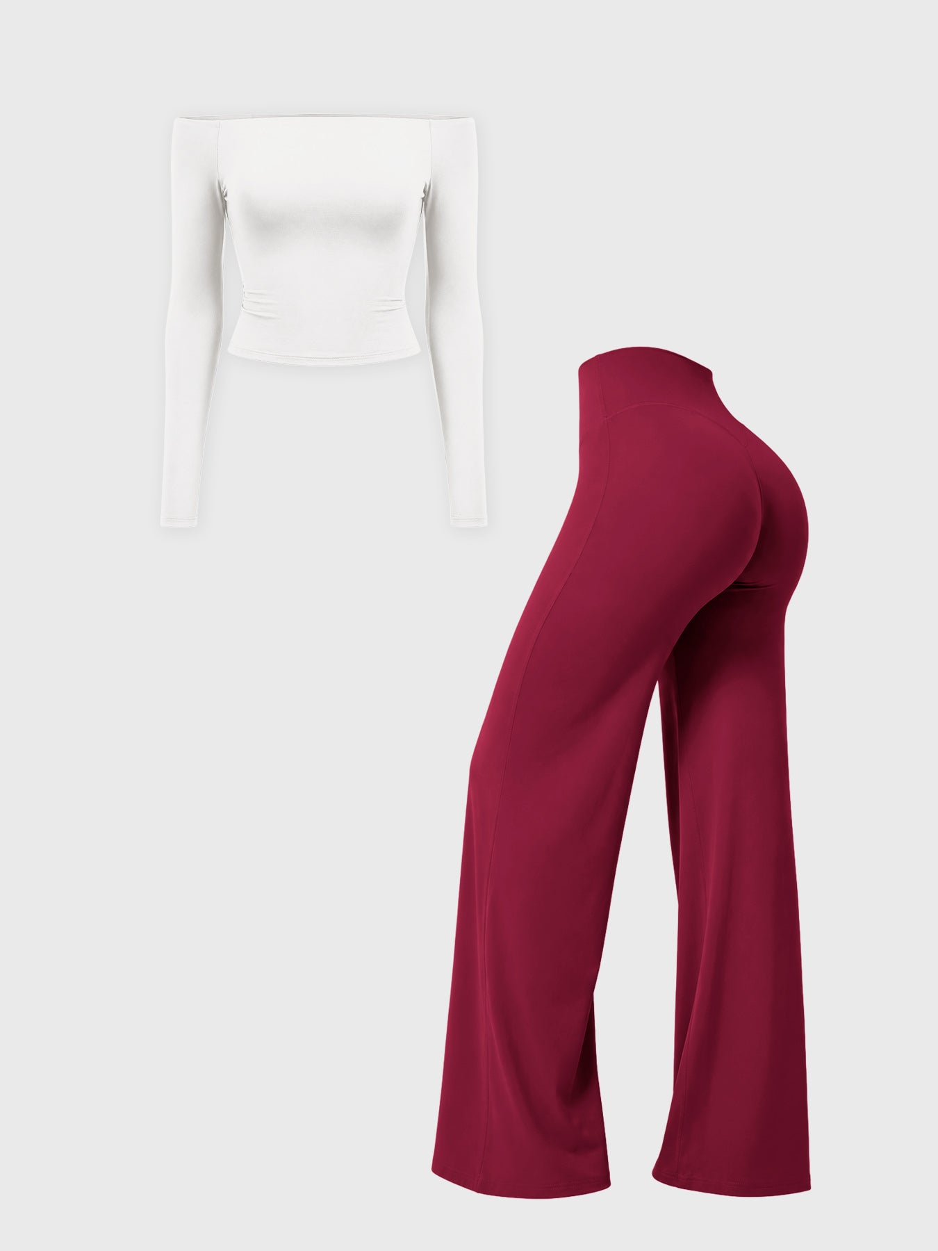 Yeoreo Luzlie & Eddiy Y2K Off-Shoulder Straight Leggings Set