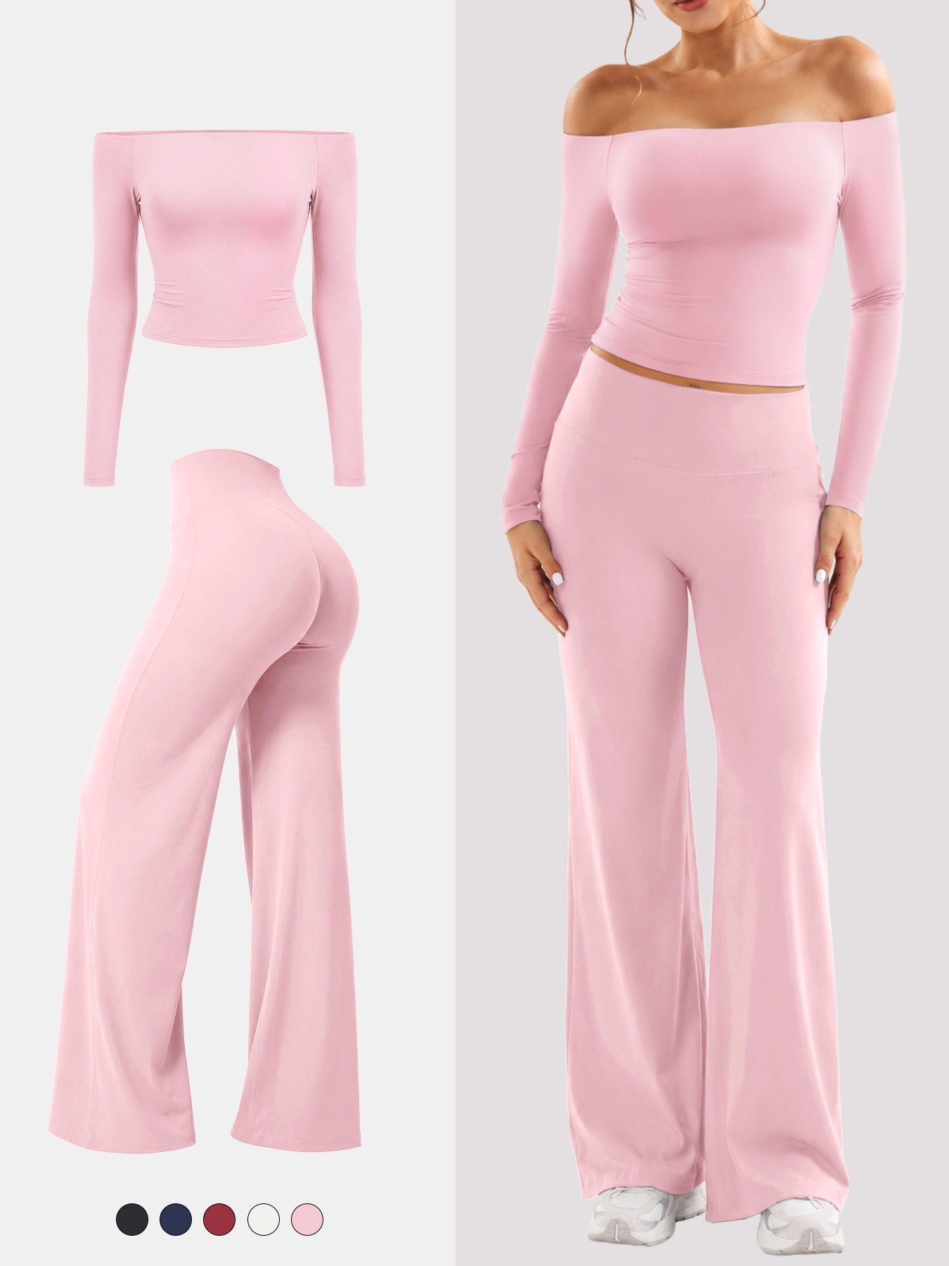 Yeoreo Luzlie & Eddiy Y2K Off-Shoulder Straight Leggings Set