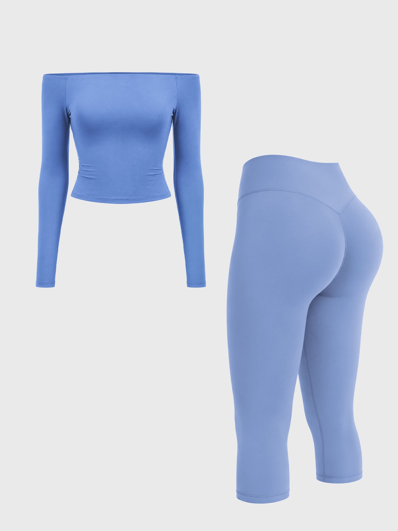 Yeoreo Ease Y2K Off-Shoulder Capri Leggings Set