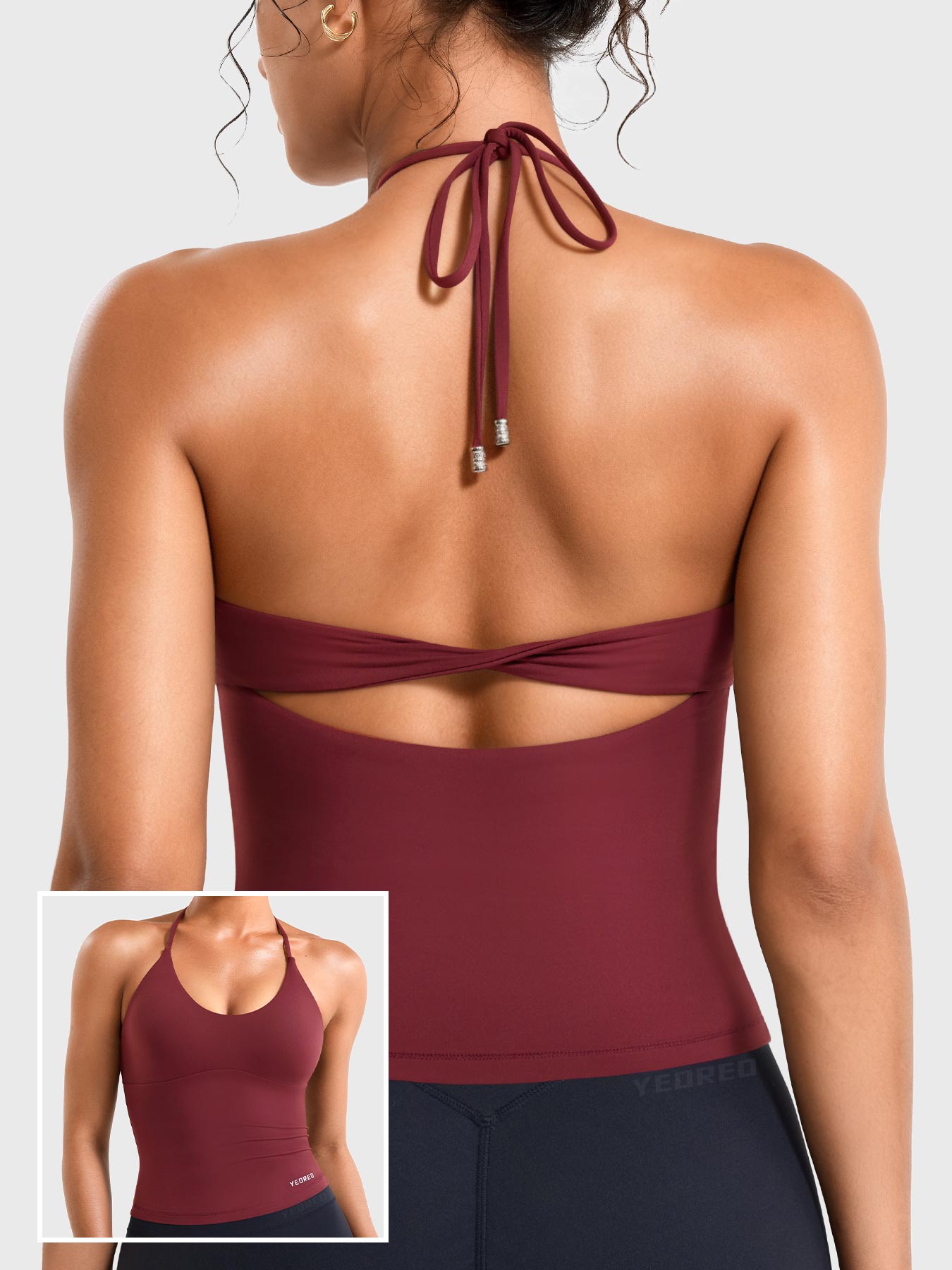 Yeoreo Vtina Halter Twist Back Tank