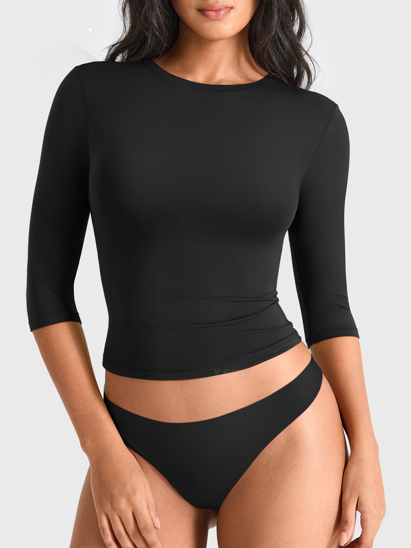 Yeoreo Ease Crew Neck 3/4 Sleeve Top