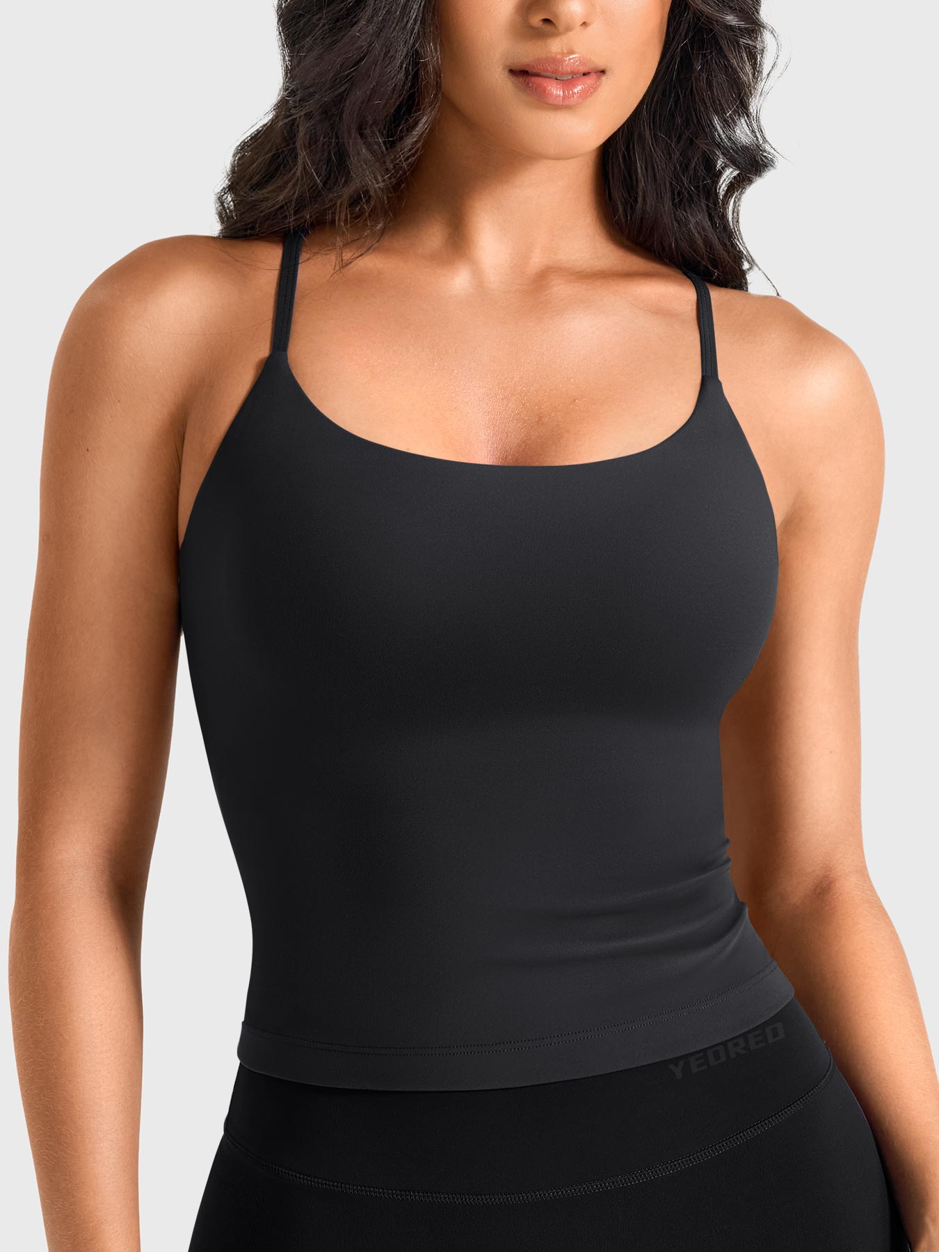 YEOREO CoreFlex Square Neck Built-In Bra Tank