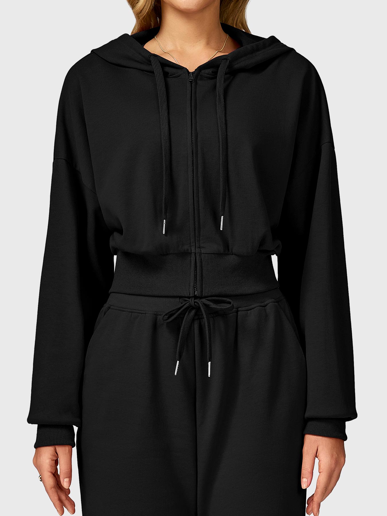Yeoreo Sabrina Cropped Zip Hoodies