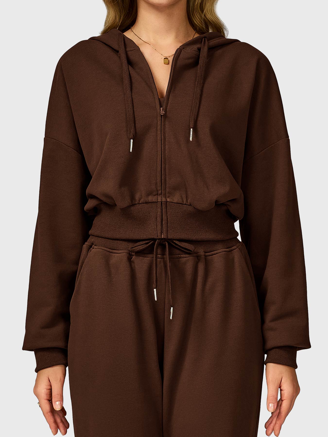 Yeoreo Sabrina Cropped Zip Hoodies