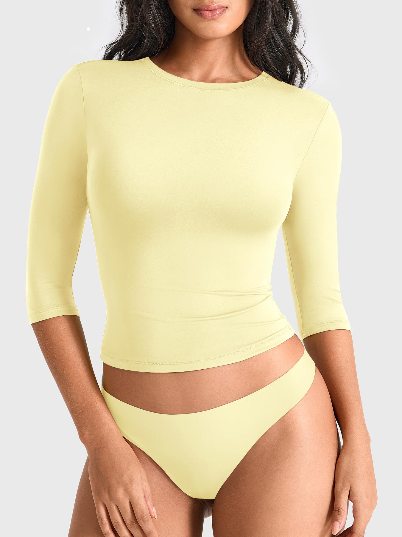 Yeoreo Ease Crew Neck 3/4 Sleeve Top