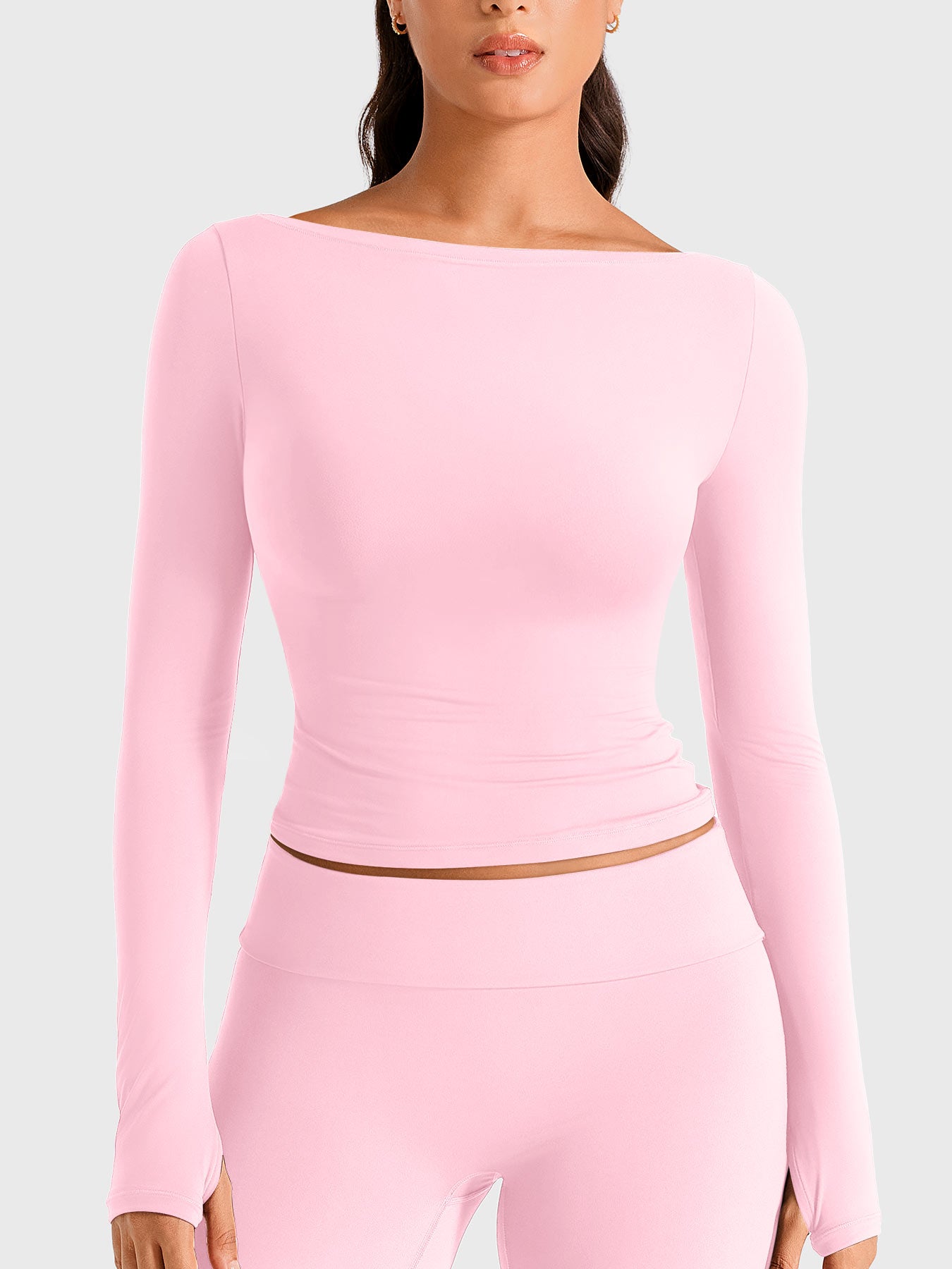 Yeoreo Ease Boat Neck Long Sleeve Top