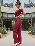 Ancora redstraight leg leggings styled for gym to street everyday wear