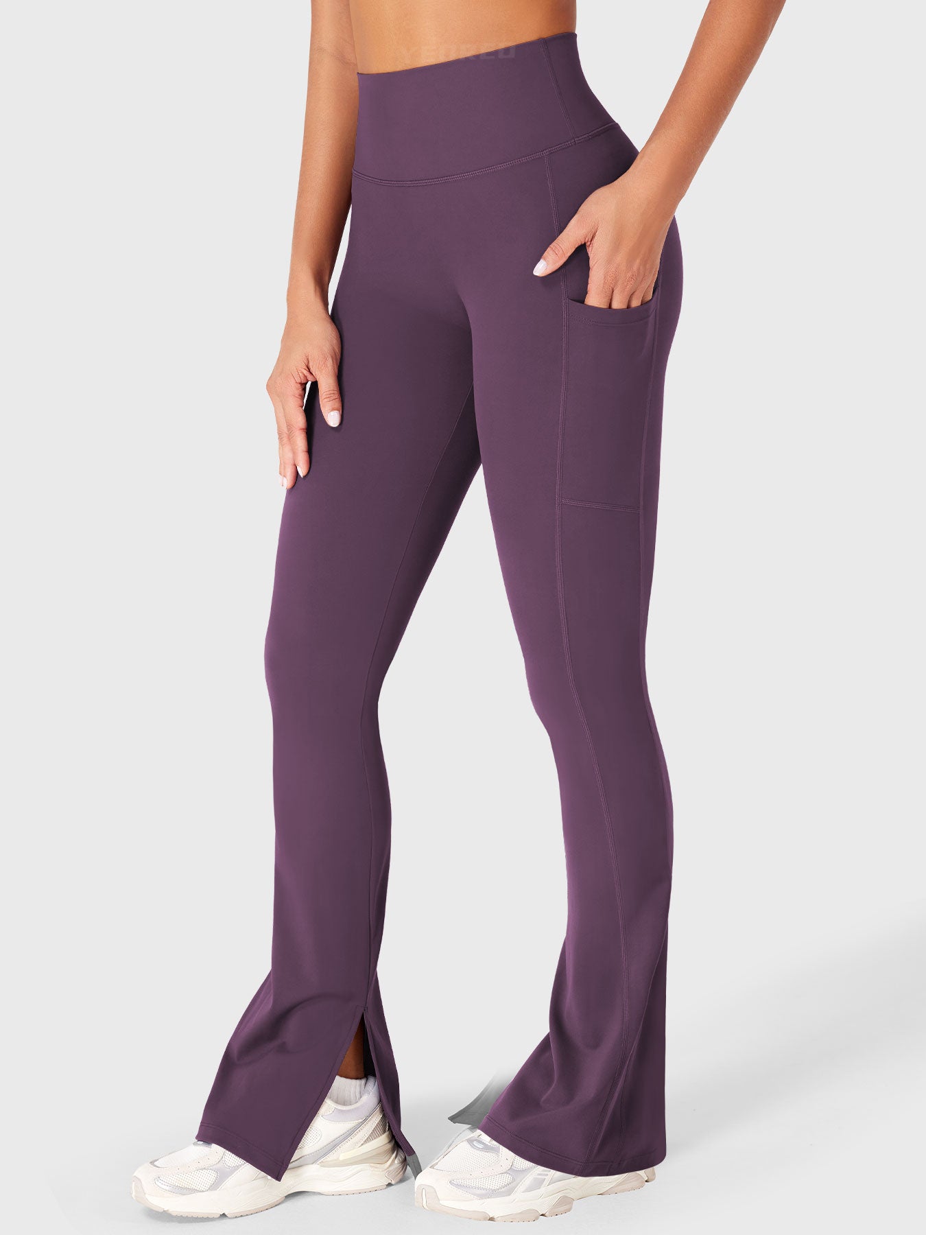 Yeoreo Anilnia Flare Split Hem Leggings with Side Pockets